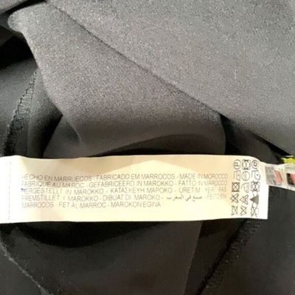 Zara Black Long Sleeve V Neck Belted Mini Dress Size Medium - Picture 11 of 12